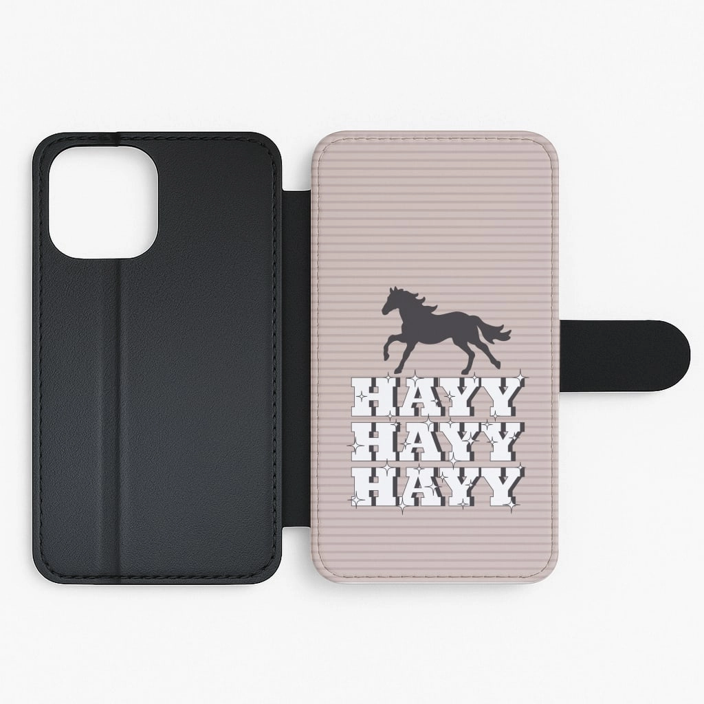 Hayy Hayy Hayy - Horses Flip / Wallet Phone Case Handy Use Compact Protection