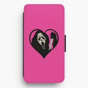 Heart face - Halloween Flip / Wallet Phone Case Colorful Finish slim fit