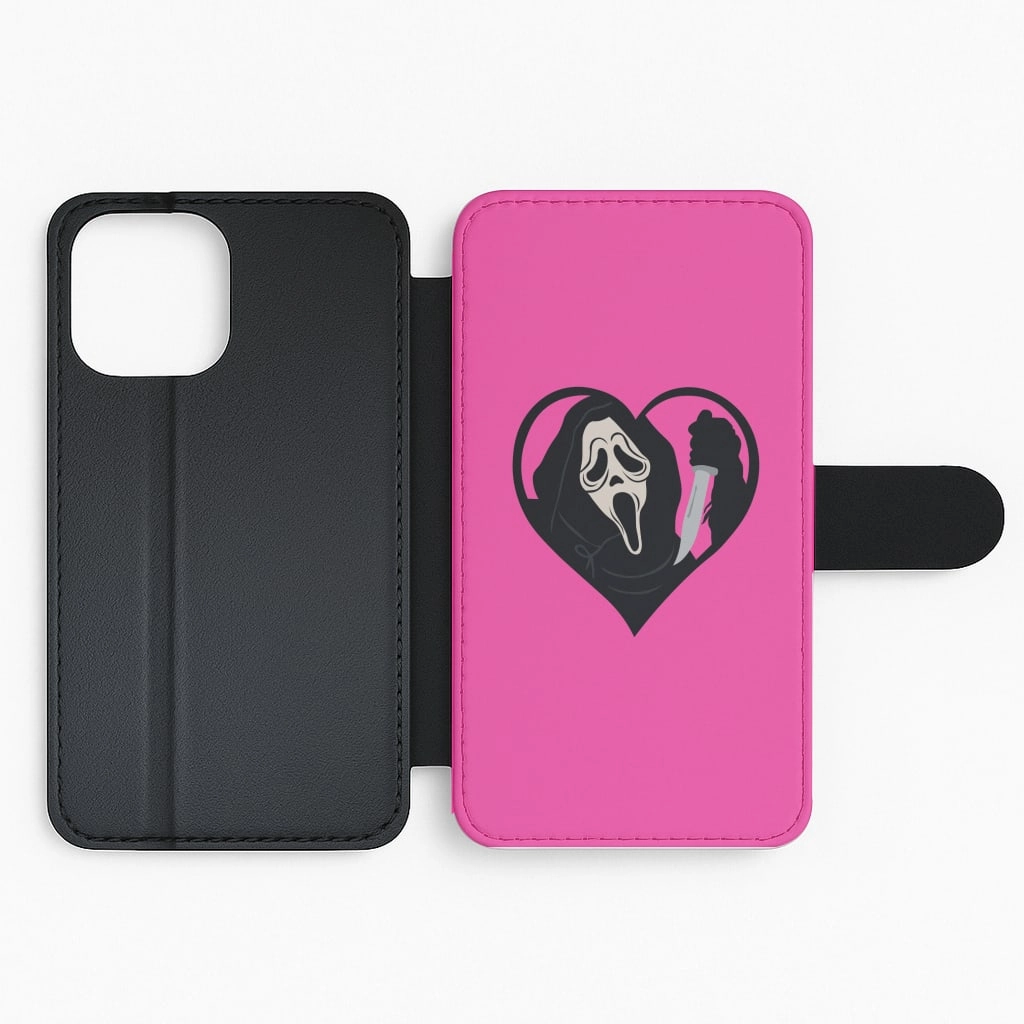 Premium Feel Modern Touch Heart face - Halloween Flip / Wallet Phone Case