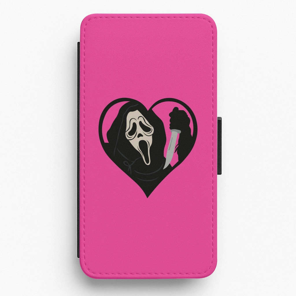 Heart face - Halloween Flip / Wallet Phone Case Colorful Finish slim fit