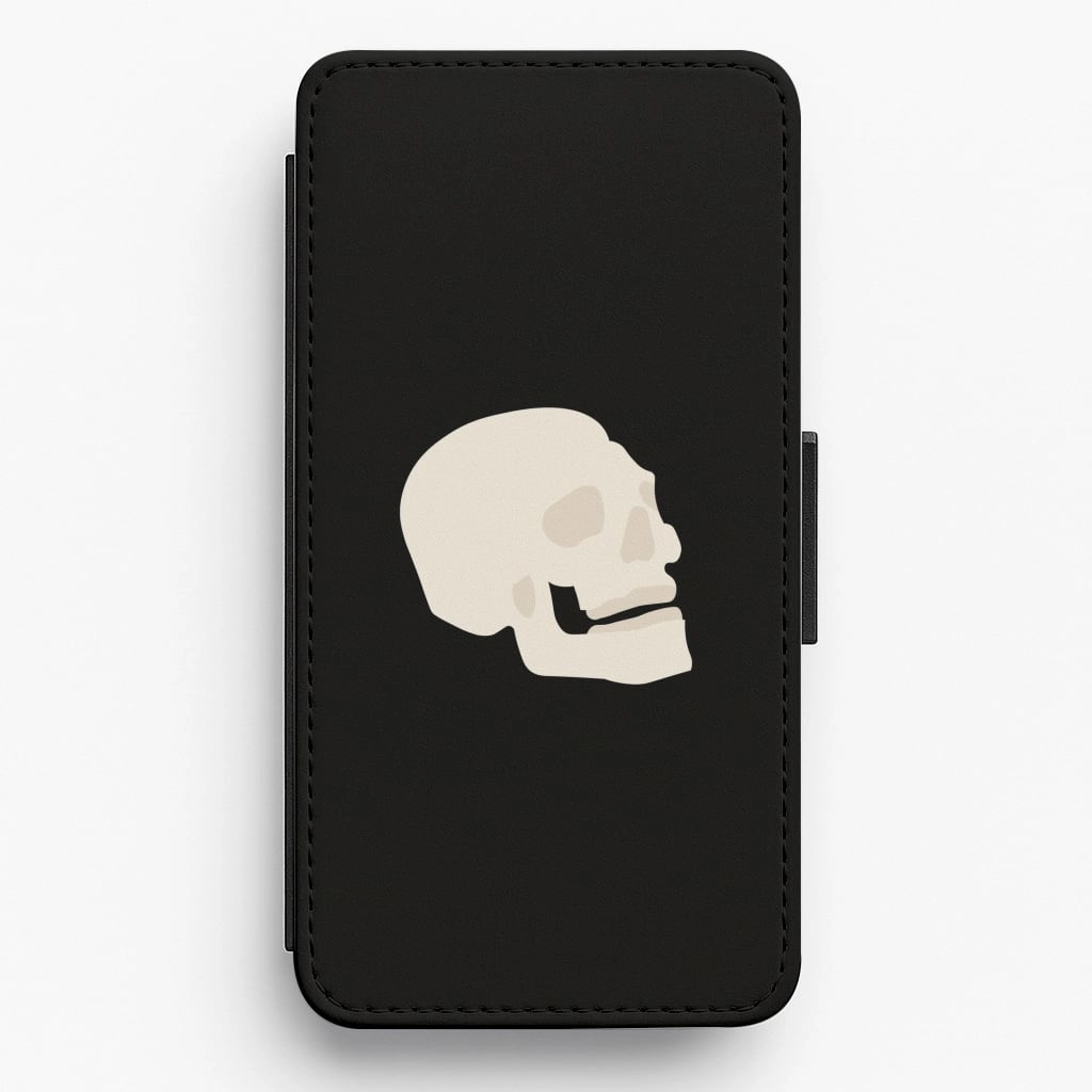 Skull Outline - Halloween Flip / Wallet Phone Case Marble Texture