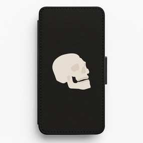 Skull Outline - Halloween Flip / Wallet Phone Case Marble Texture