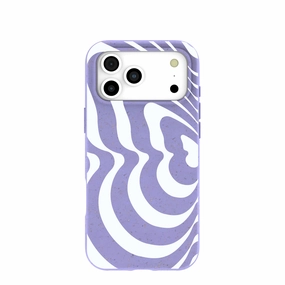 Clear Frame Lavender Flutter Left iPhone 17 Pro Max Case