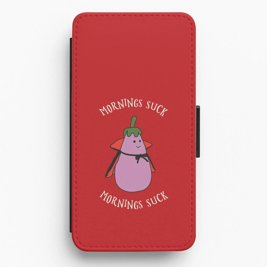 Handy Use Mornings Suck Plush - Halloween Flip / Wallet Phone Case