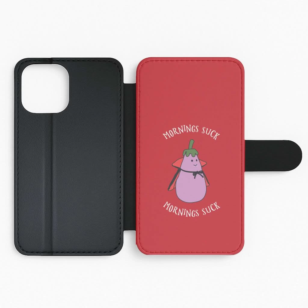 Mornings Suck Plush - Halloween Flip / Wallet Phone Case Artistic Print Textured Surface