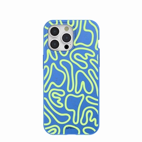 Electric Blue Dizzy Dreams iPhone 15 Pro Max Case Fashion Forward Classic Style