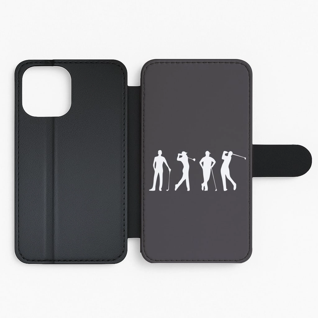 Refined Finish Golf Silhouettes Flip / Wallet Phone Case