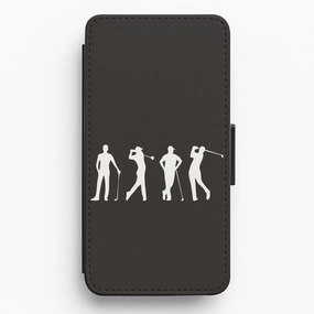 Strong Surface Hybrid Frame Golf Silhouettes Flip / Wallet Phone Case