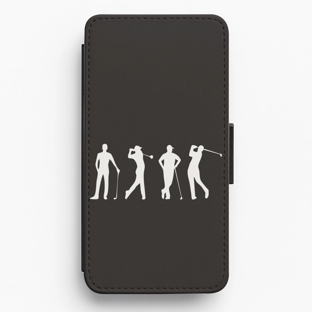 Strong Surface Hybrid Frame Golf Silhouettes Flip / Wallet Phone Case