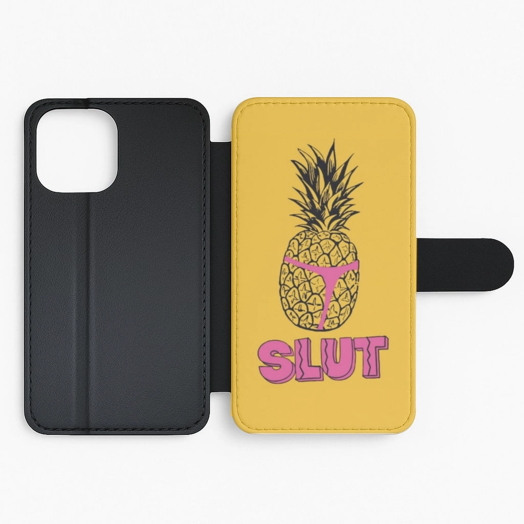 Holt's Pineapple Shirt Design - B99 Flip / Wallet Phone Case Soft Edging Clear Surface
