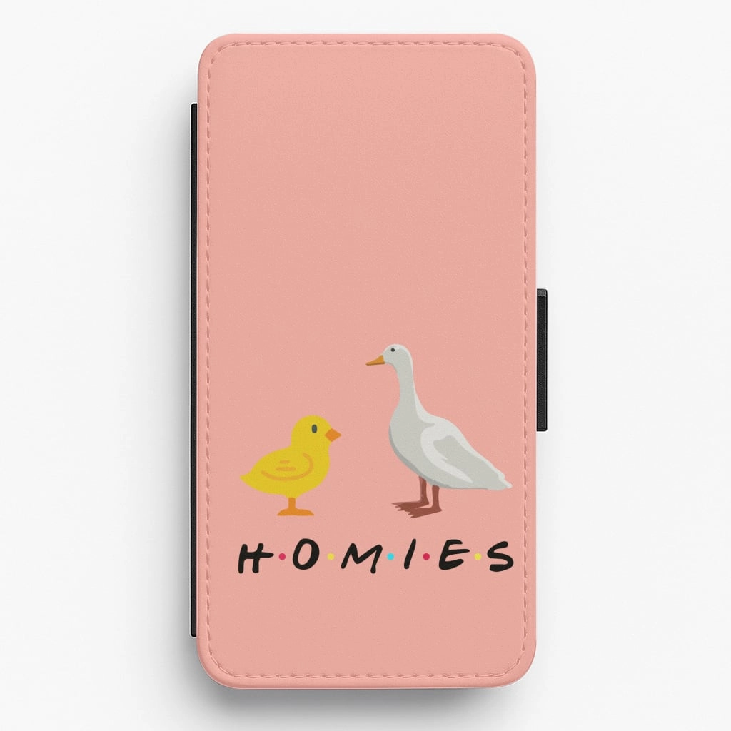 Homies Chick And Duck Flip / Wallet Phone Case Minimal Look