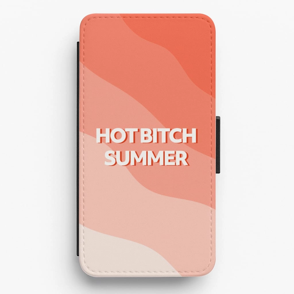 Hot Bitch Summer Flip / Wallet Phone Case Minimal Detail Smooth Pattern Design