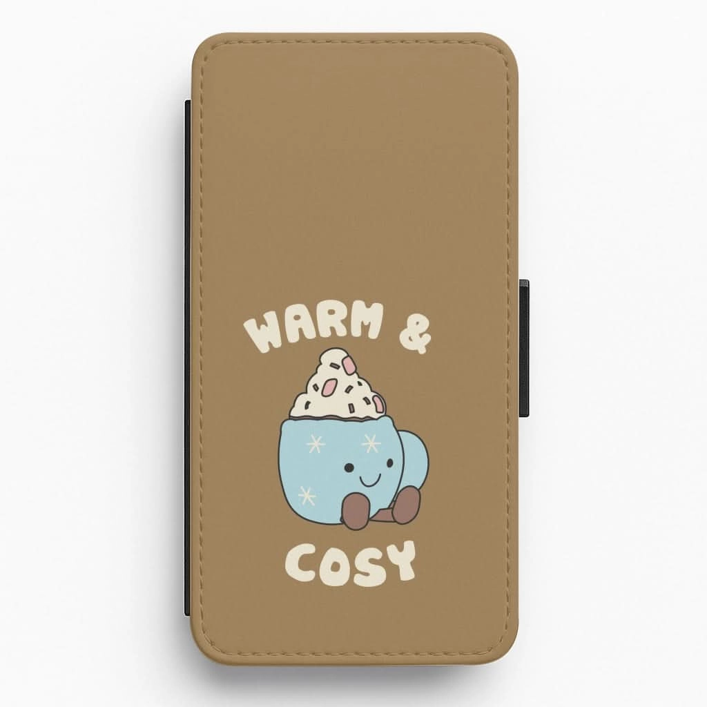 Hot Cocoa Plush Quote Flip / Wallet Phone Case Smooth Craft
