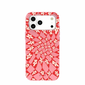 Bubblegum Pink Funky Fleurs iPhone 17 Pro Max Case Tight Fit Minimal Shield Texture