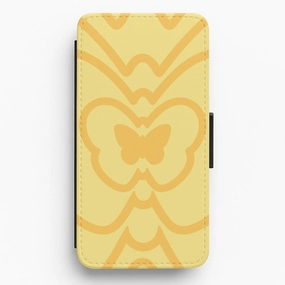 Abstract Orange Butterfly  Flip / Wallet Phone Case Protective Pattern Texture