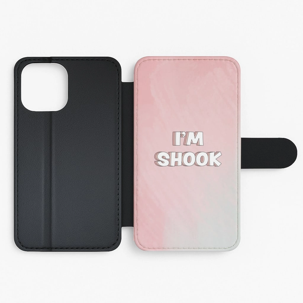 Transparent Look Refined Shield I'm Shook - James Charles Flip / Wallet Phone Case
