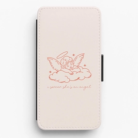 professional accessory I Swear Shes An Angel - Clean Girl Aesthetic Flip / Wallet Phone Case