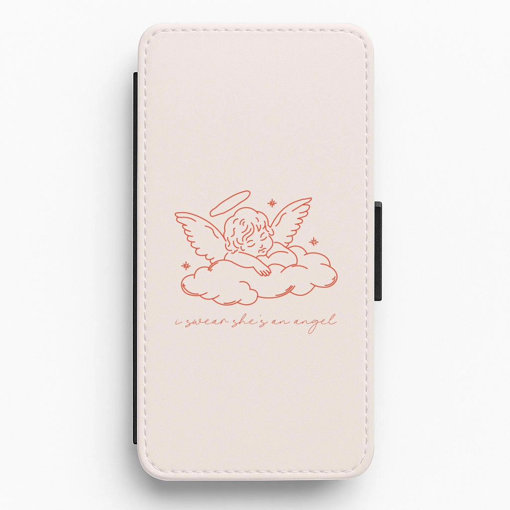 professional accessory I Swear Shes An Angel - Clean Girl Aesthetic Flip / Wallet Phone Case