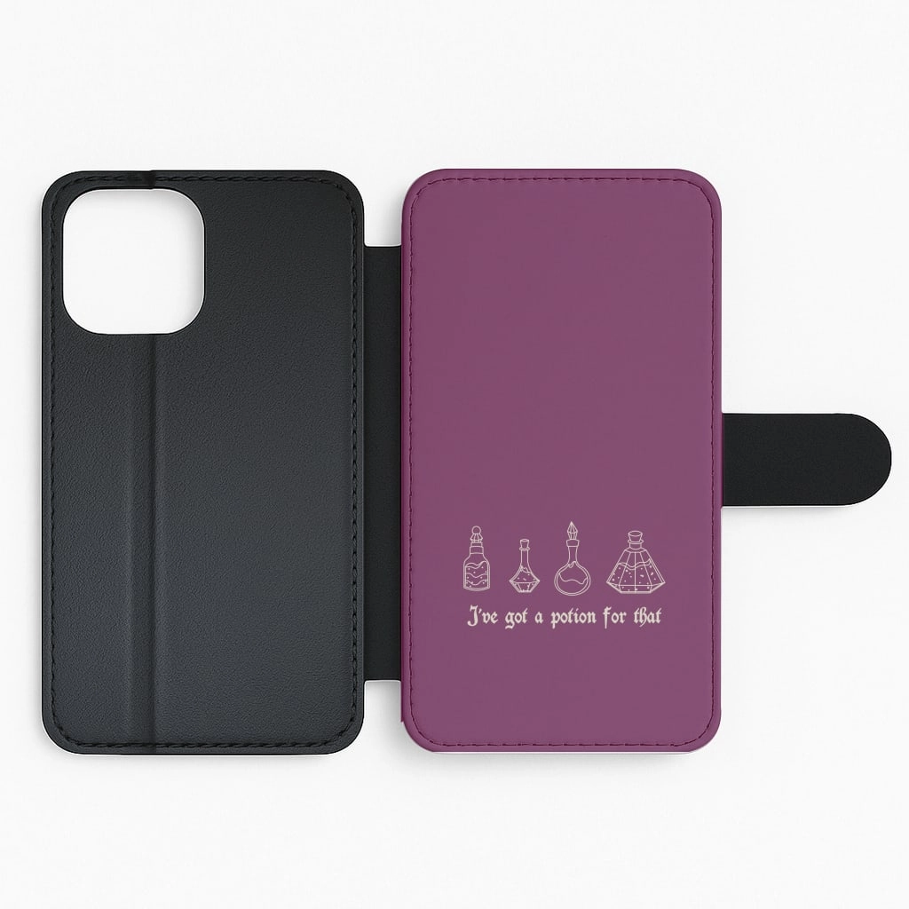 I've Got A Potion For You Dark Pink Flip / Wallet Phone Case Smooth Outline