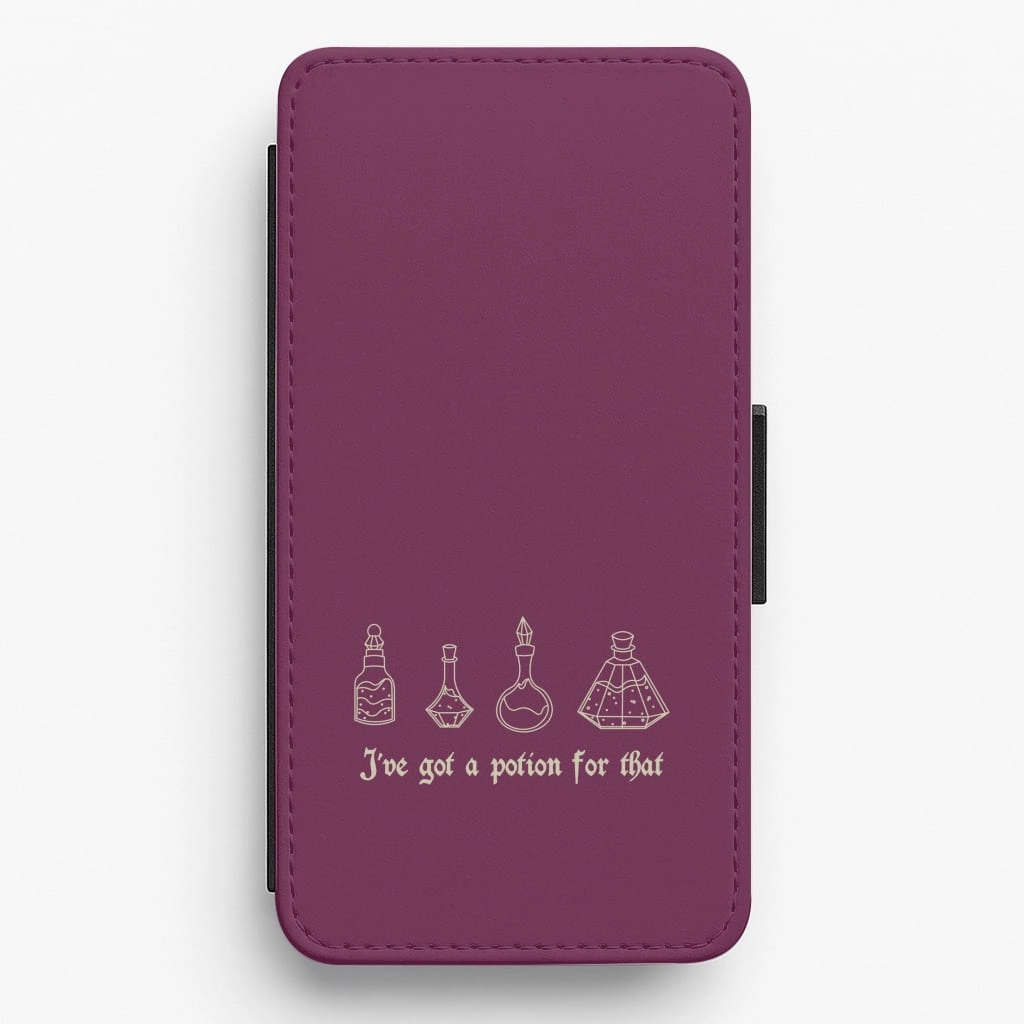 Refined Look I've Got A Potion For You Dark Pink Flip / Wallet Phone Case