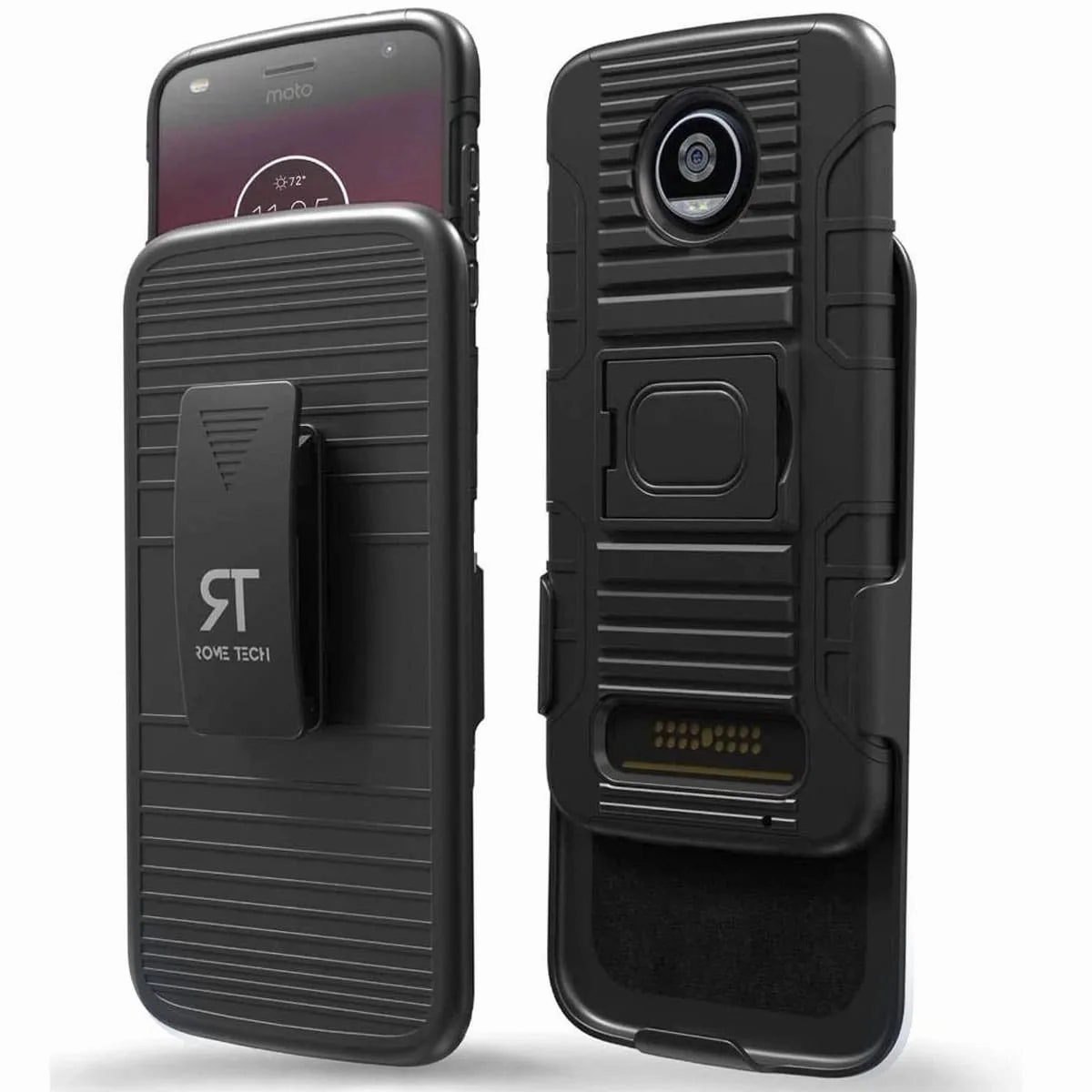 Motorola Moto Z2 Play Dual-Layer Holster Case with Kickstand Comfort Edge Layer