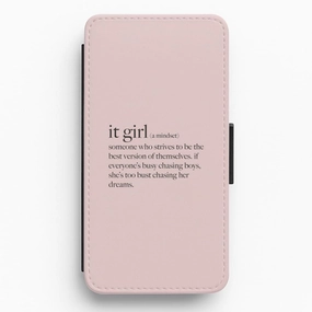 It Girl - Clean Girl Aesthetic Flip / Wallet Phone Case Soft Grip Finish