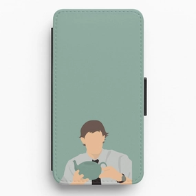 Smooth Form Texture Hybrid Material Jim's Tea Pot For Pam Flip / Wallet Phone Case