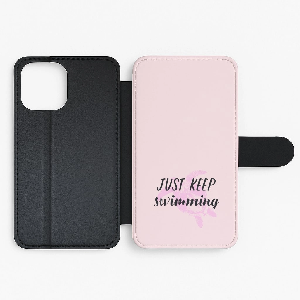 Soft Edge Look Just Keep Swimming - Summer Flip / Wallet Phone Case