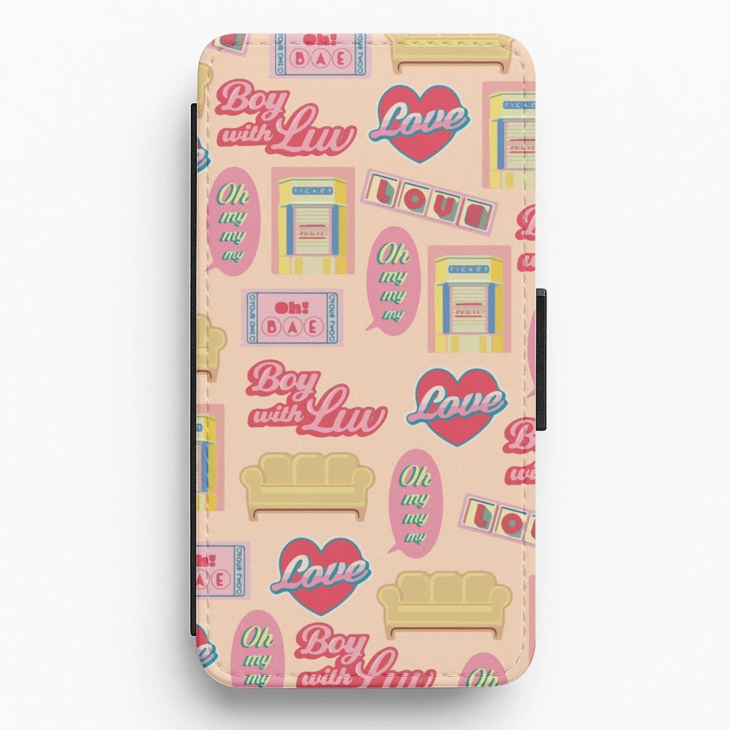 easy installation Daily Durability K-Pop Band Icon Pattern Flip / Wallet Phone Case