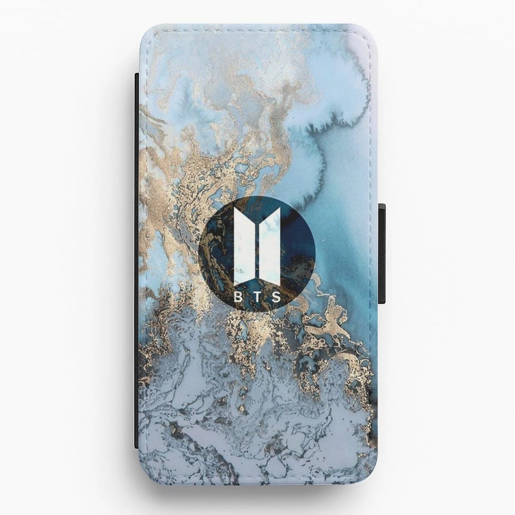 K-Pop Band Logo Marble Flip Wallet Phone Case High Quality Premium Protection