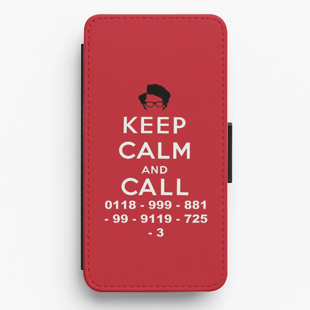 Casual Wear Keep Calm And Call - Moss The IT Crowd Flip / Wallet Phone Case