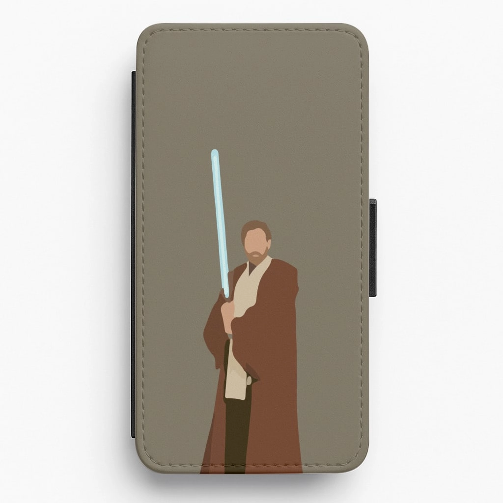 Kenobi Blue Lightsaber Flip / Wallet Phone Case Grip Layer Portable Layer