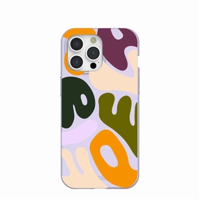 Lavender Alphabet Soup iPhone 15 Pro Max Case Smooth Pattern Design Pocket Ready