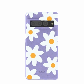 Wireless Charging Compatible Lavender Daisy Google Pixel 7 Pro Case