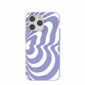 Soft Edge Modern Surface Design Lavender Flutter Right iPhone 14 Pro Max Case