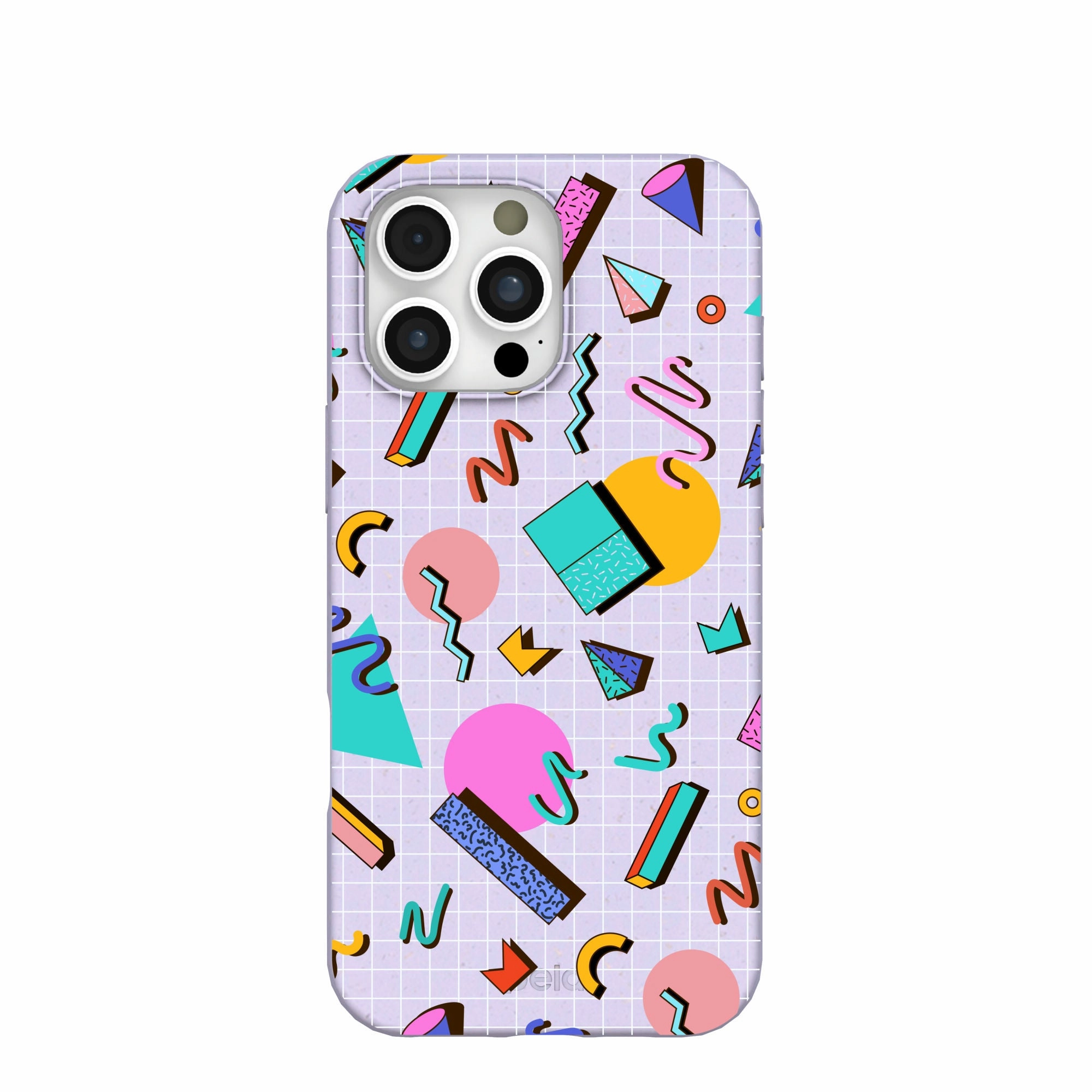 Modern Grip Design Soft Feelings Lavender Retro Grid iPhone 16 Pro Max Case