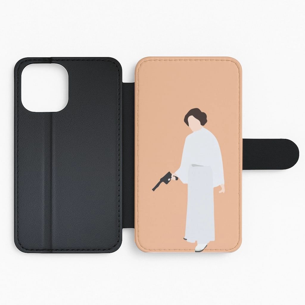 Polished Layer Leia Faceless With Gun Flip / Wallet Phone Case