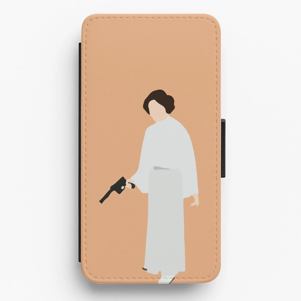Classic Design Scratchproof Surface Leia Faceless With Gun Flip / Wallet Phone Case