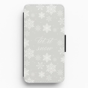 Smooth Feel Shock Proof Let It Snow Christmas Pattern Flip / Wallet Phone Case