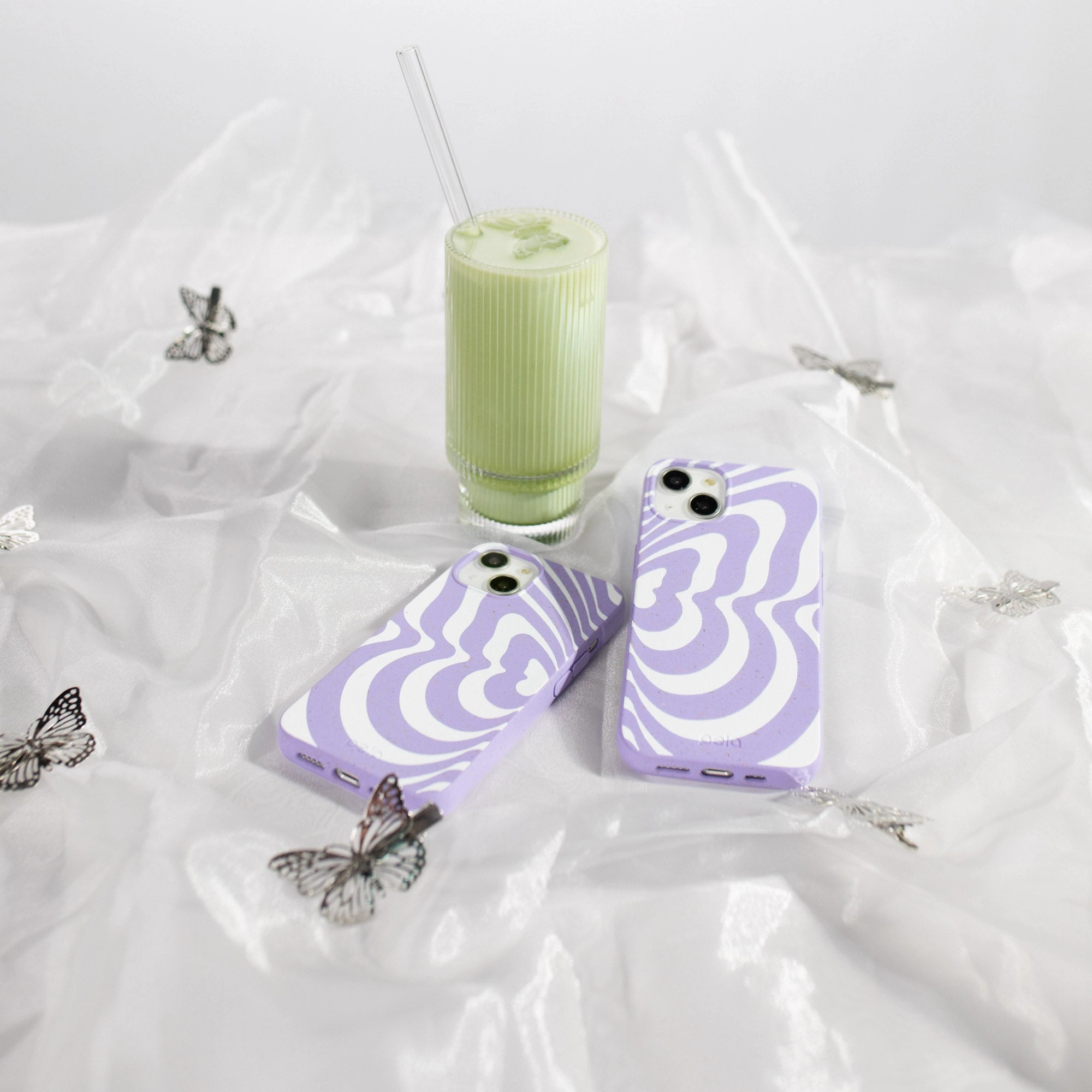 Lavender Flutter Right iPhone 17 Pro Max Case Matte Pattern Design Printed Artwork