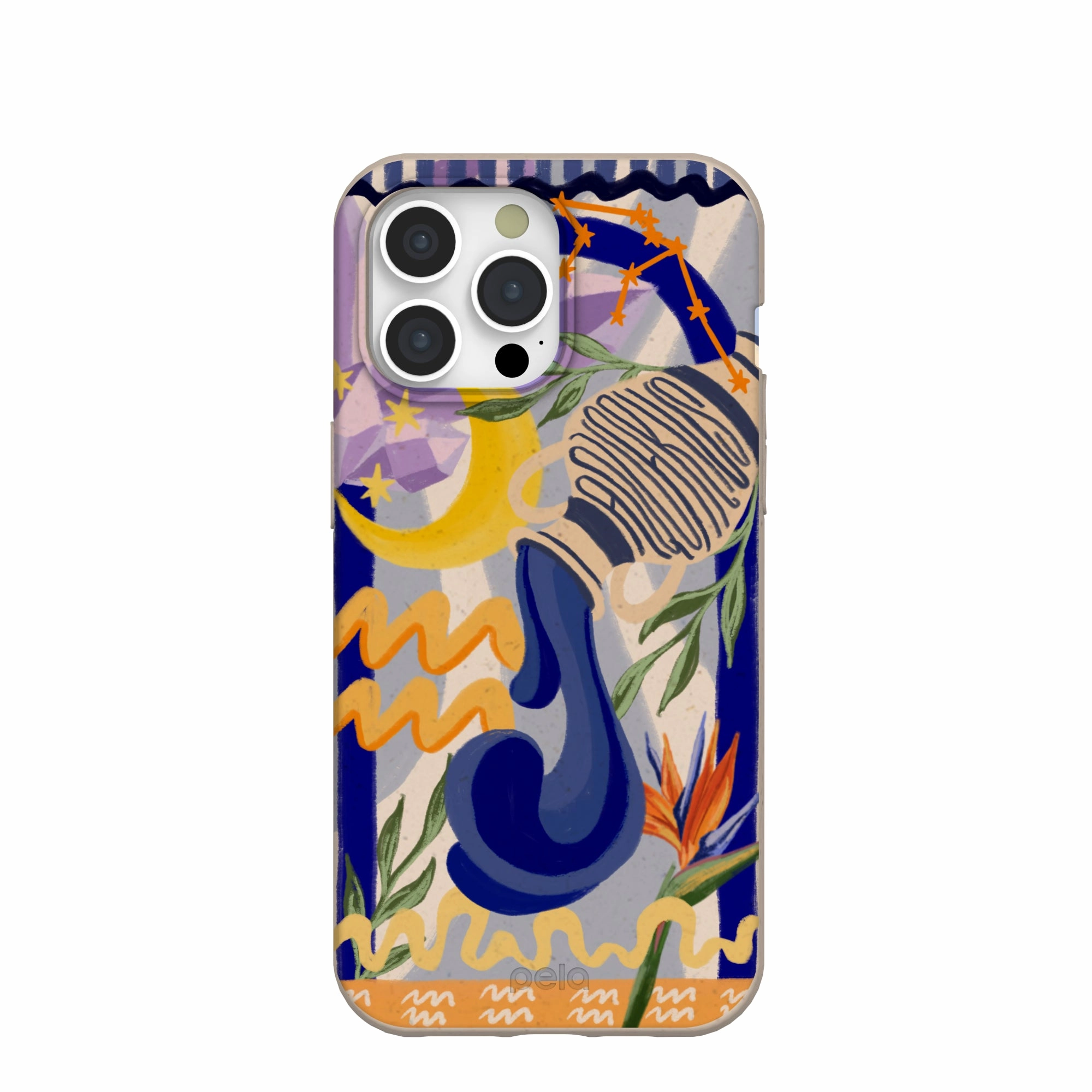 Minimal Feature Everyday Comfort Seashell Aquarius Water iPhone 15 Pro Max Case