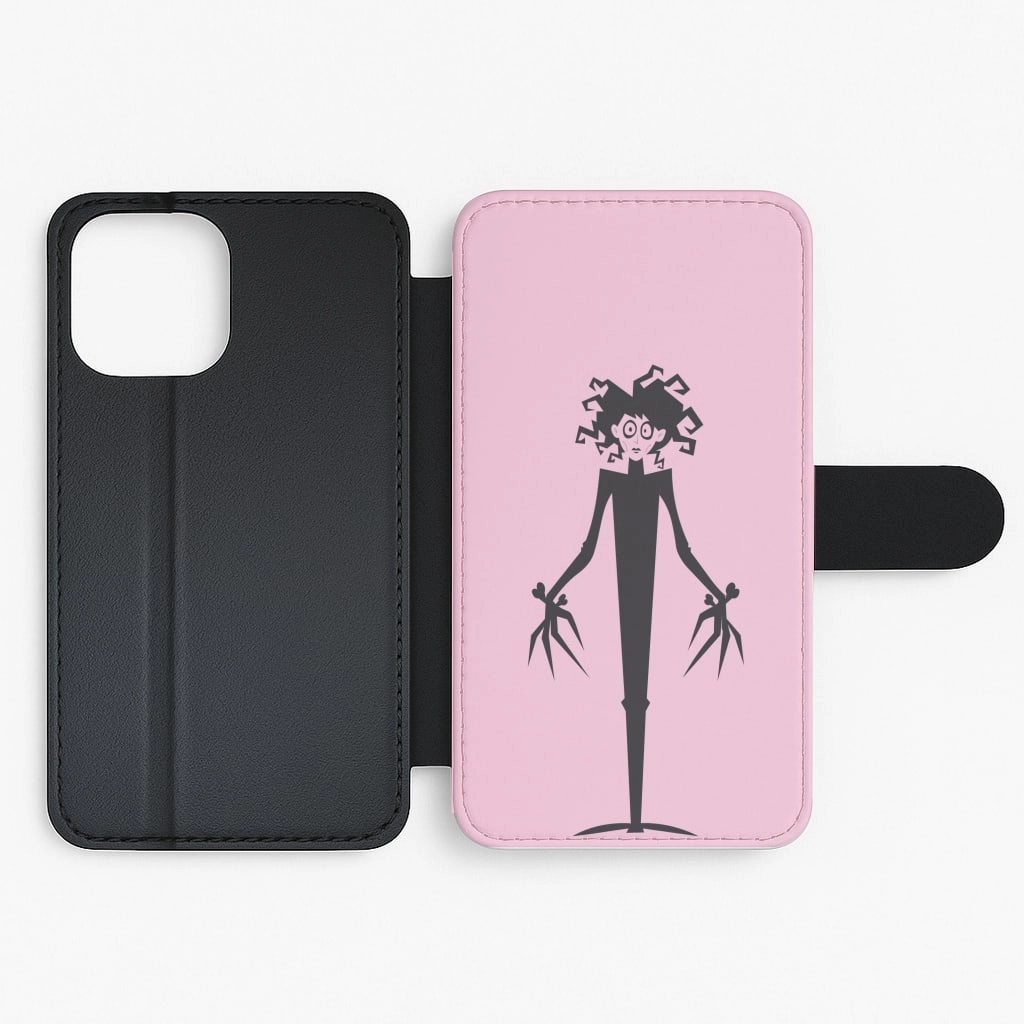 Cartoon - Scissorhands Flip / Wallet Phone Case Fashionable Texture Glossy Texture