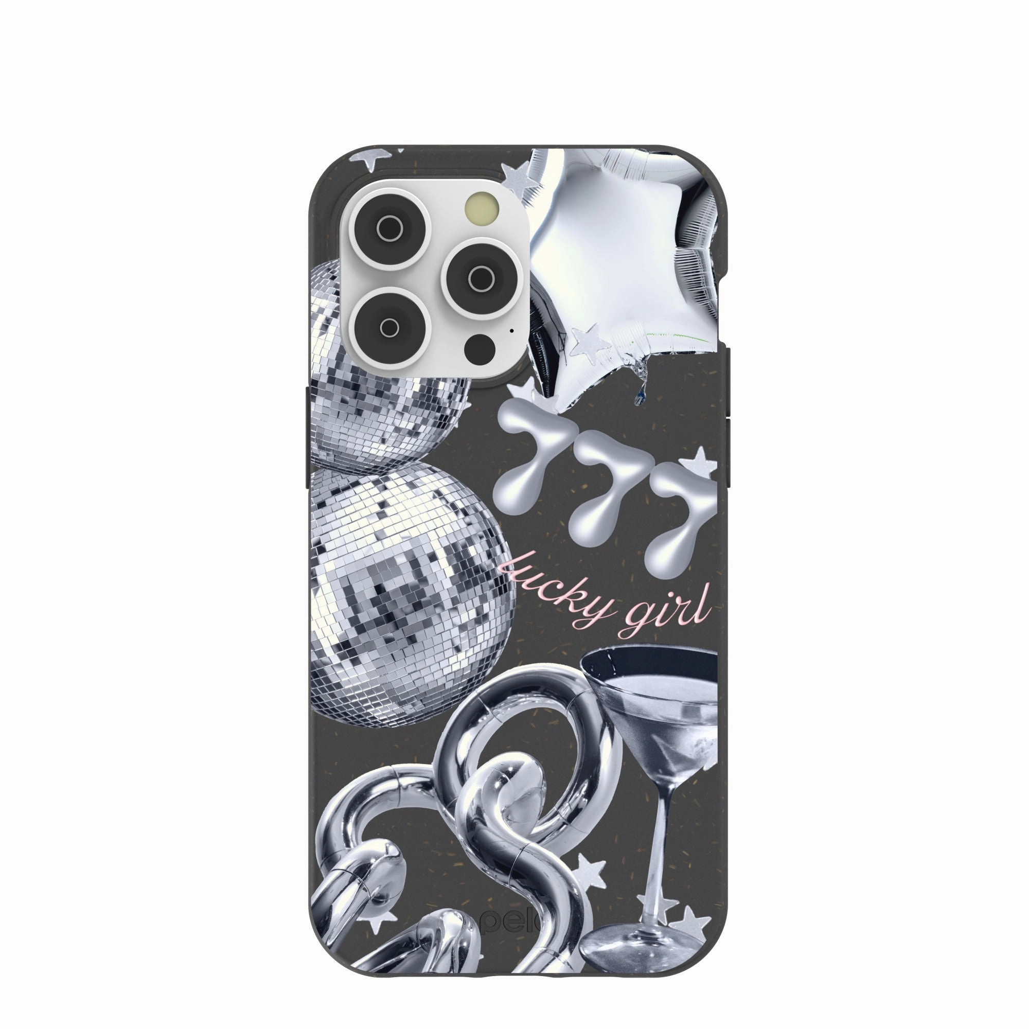 Printed Graphic Black Cosmic Luck iPhone 14 Pro Max Case