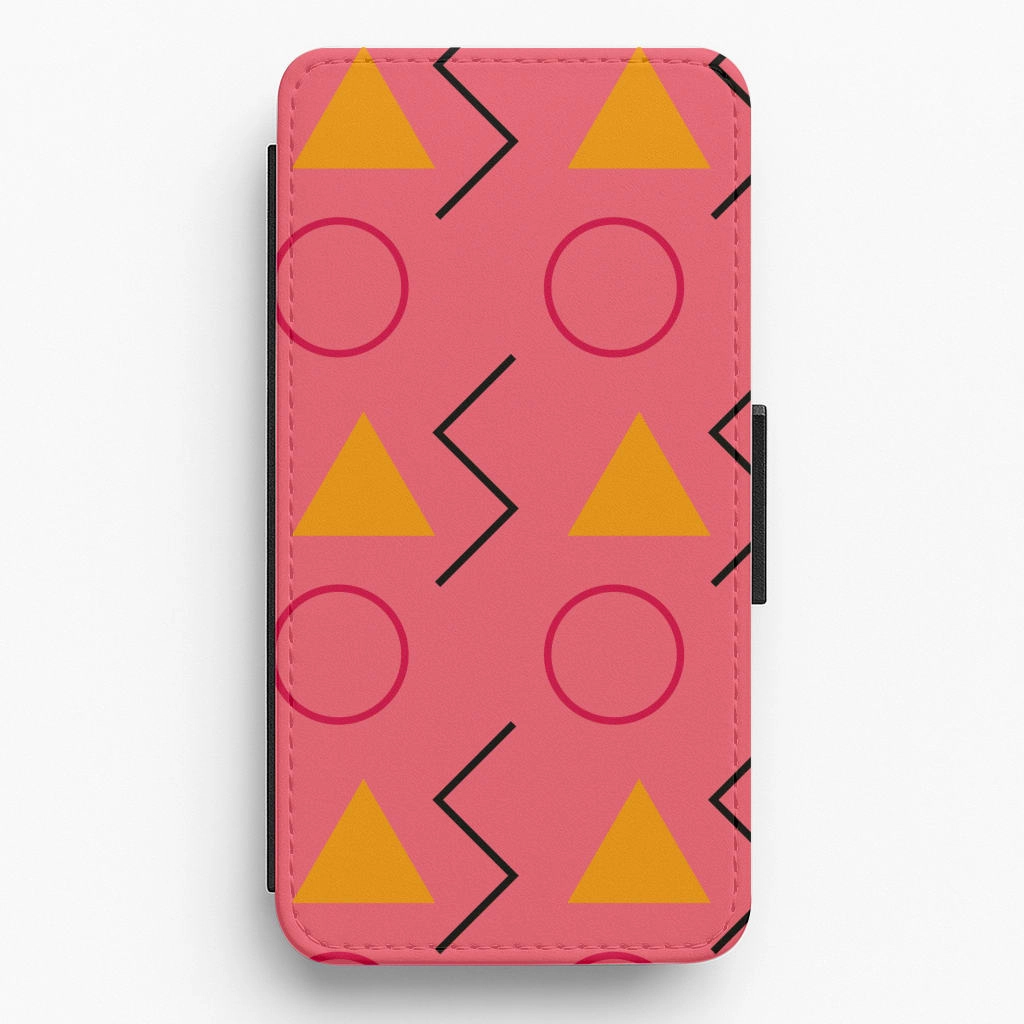 Lightning Shape Pattern - Eighties Flip / Wallet Phone Case Work Essentials High Durability