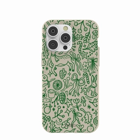 Durable Shape Protective Material London Fog Cozy Woodland iPhone 14 Pro Max Case