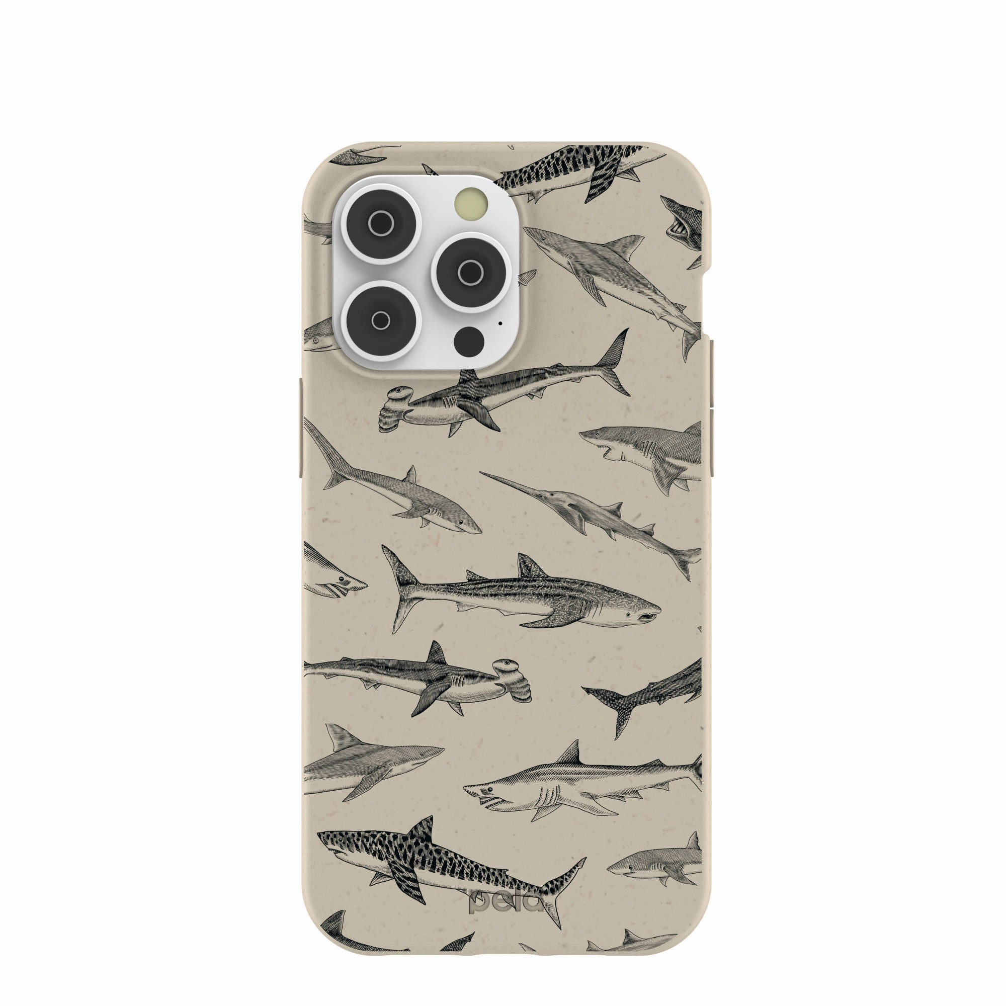 London Fog Shark World iPhone 14 Pro Max Case Classic Frame Smooth Grip Layer