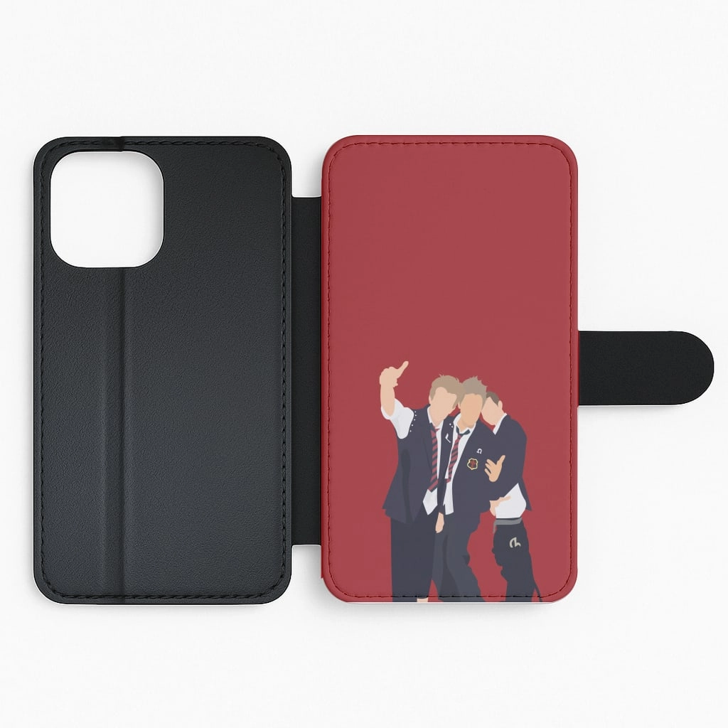 School Clothes - Bust Band Flip / Wallet Phone Case Sleek Guard