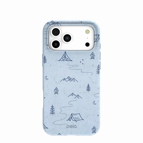 Powder Blue Camp Nights iPhone 17 Pro Max Case Durable Pattern Transparent Edge