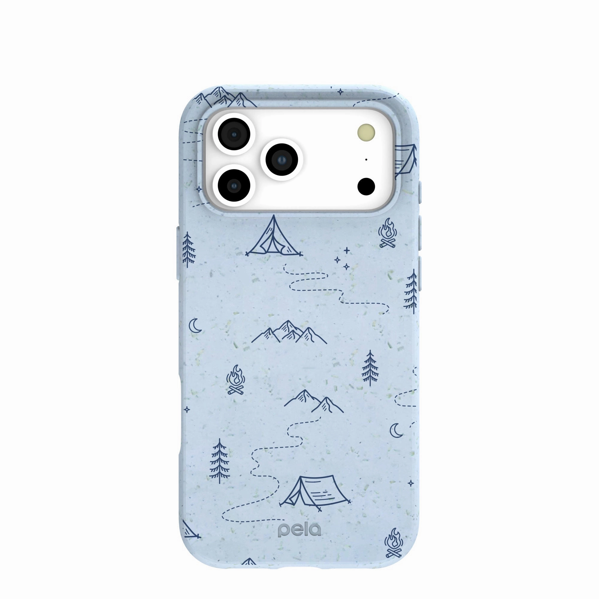 Powder Blue Camp Nights iPhone 17 Pro Max Case Durable Pattern Transparent Edge