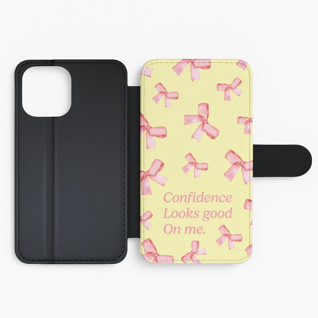 Durable Build Quality Coquette Confidence Looks Good On Me Flip / Wallet Phone Case